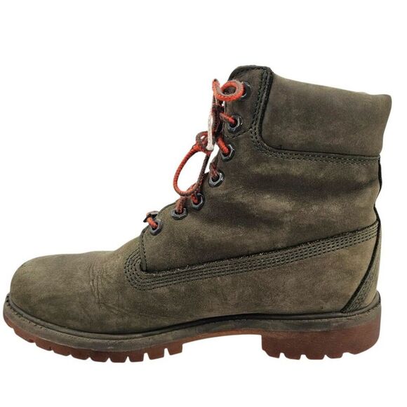 Timberland Mens 7.5 Premium 6" Waterproof Boots Green Nubuck *Needs New Laces - Picture 5 of 12
